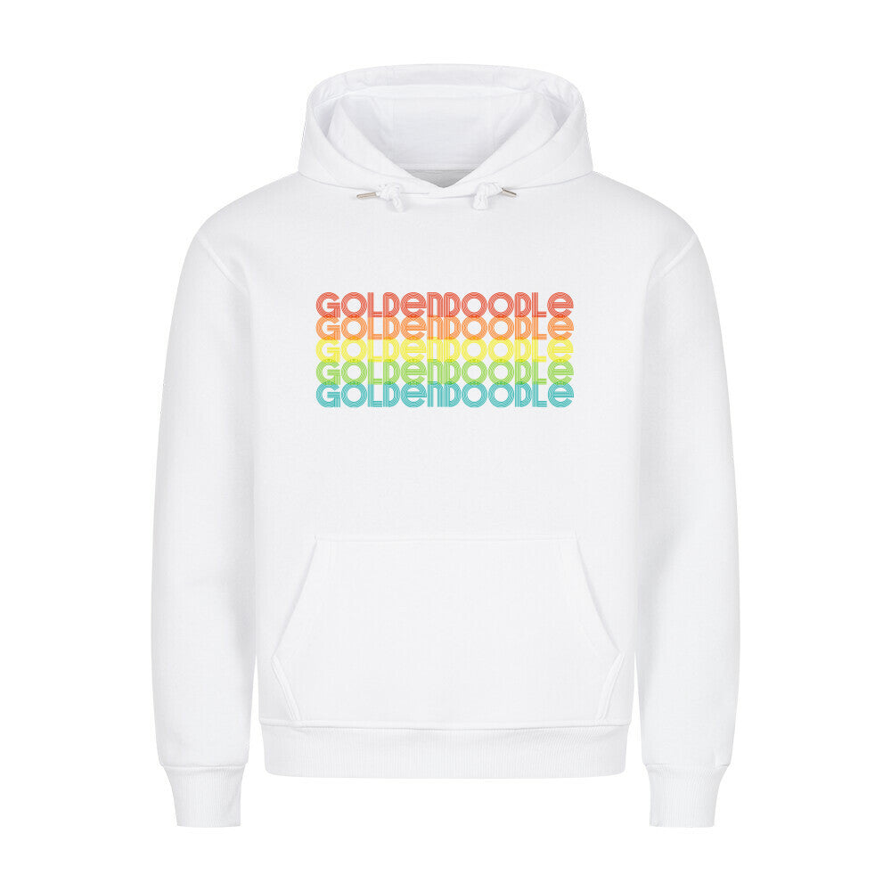 Premium Hoodie "Golden Doodle - RETRO" Weiß – hunde-shirt.de
