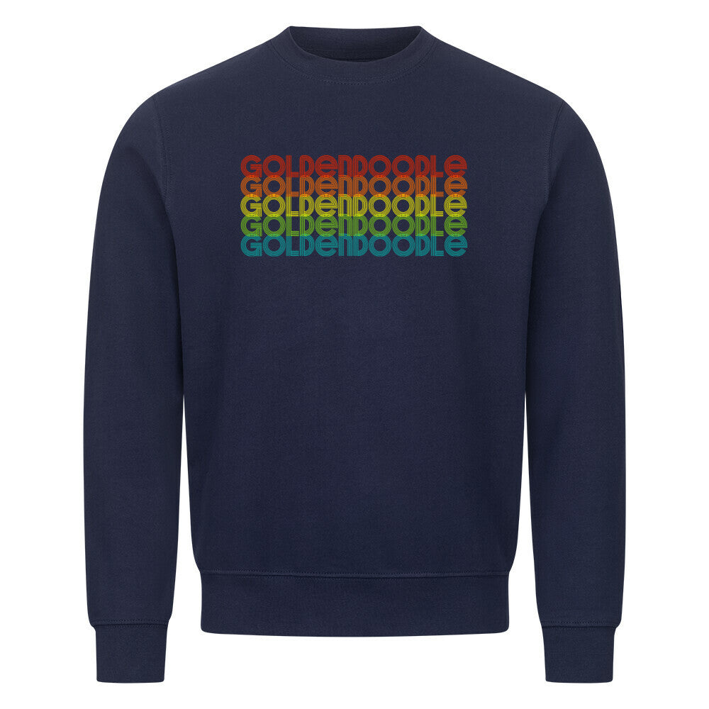 Premium Sweatshirt "Golden Doodle - RETRO" Navy Blue – hunde-shirt.de