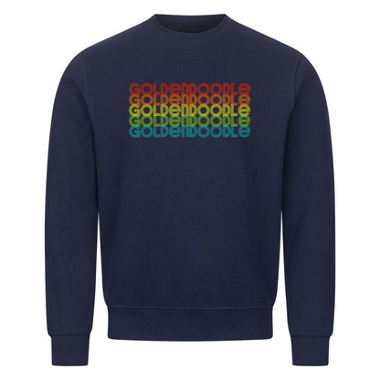 Premium Sweatshirt "Golden Doodle - RETRO" Navy Blue – hunde-shirt.de