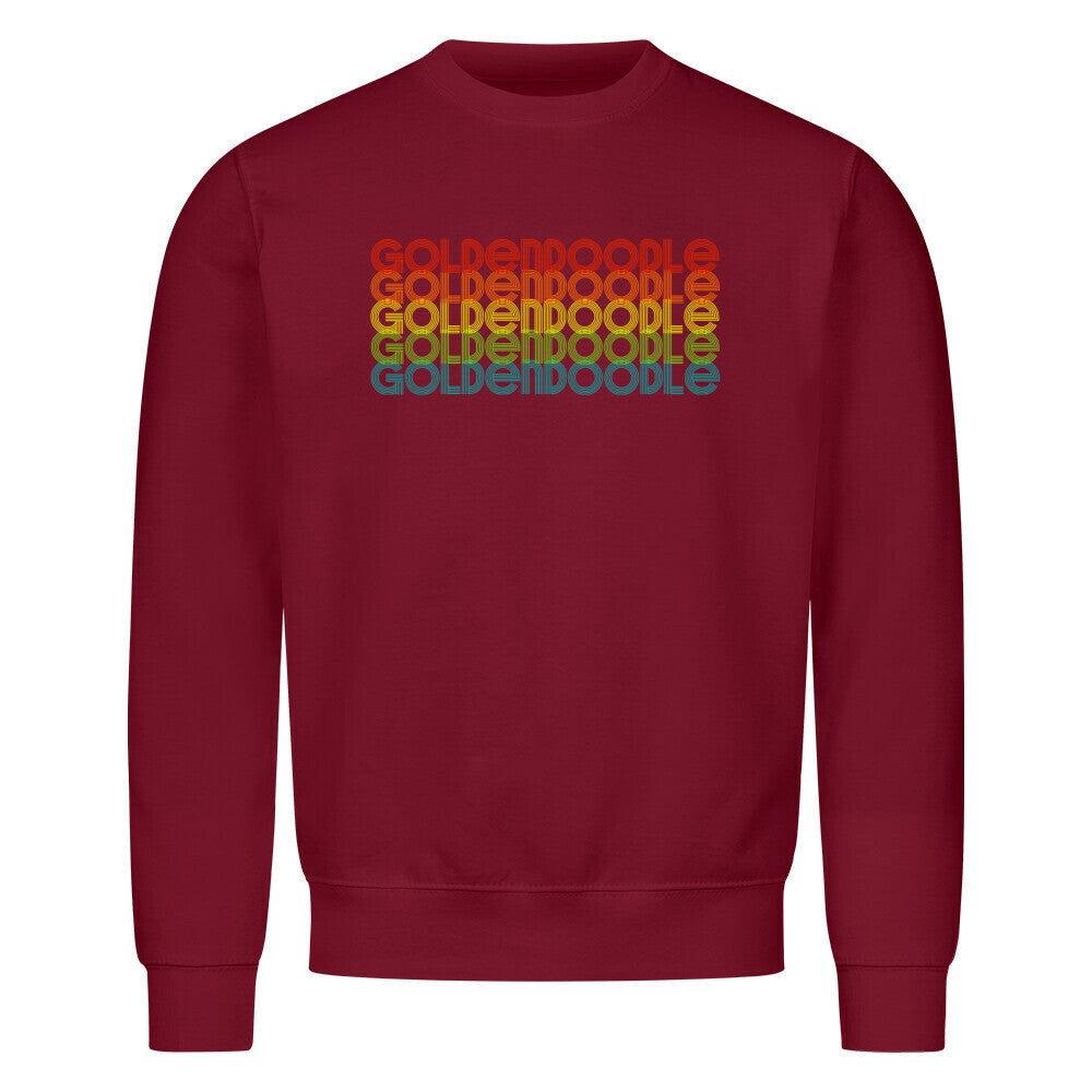 Premium Sweatshirt "Golden Doodle - RETRO" Burgunder – hunde-shirt.de