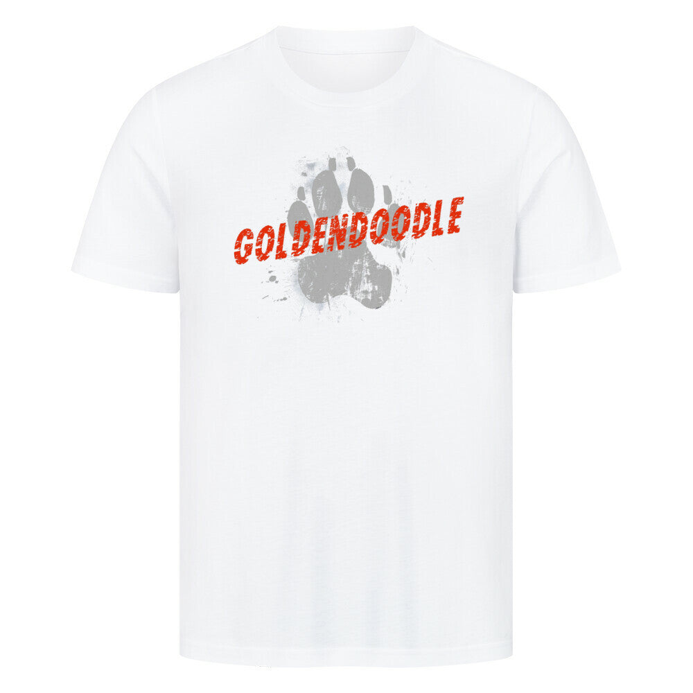 Premium T-Shirt "Golden Doodle - PAW" Weiß – hunde-shirt.de