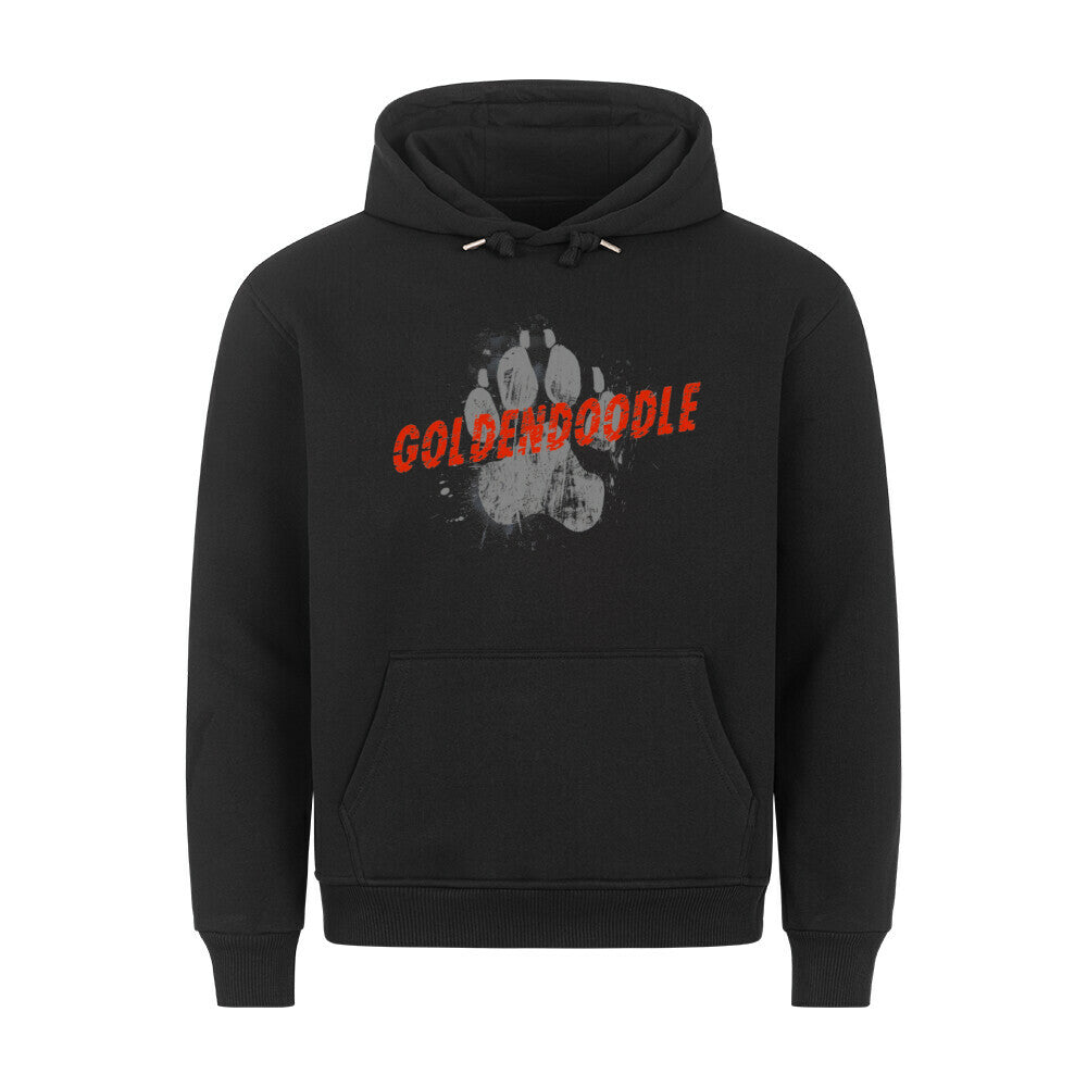 Premium Hoodie "Golden Doodle - PAW" Schwarz – hunde-shirt.de