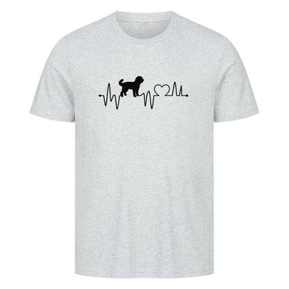 Premium T-Shirt "Golden Doodle - Heartbeat" Heather Grey – hunde-shirt.de