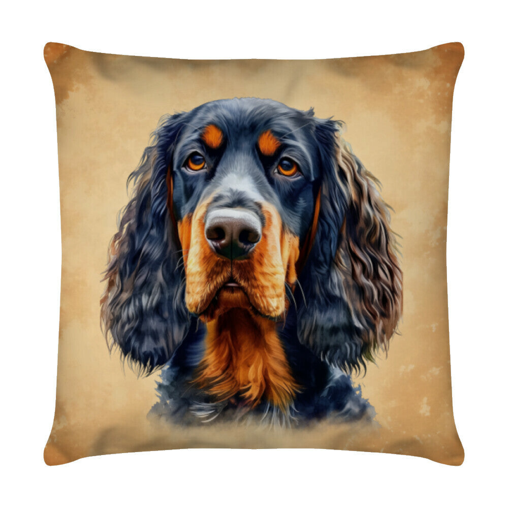 Kissen "Gordon Setter - Portrait" Weiß – hunde-shirt.de