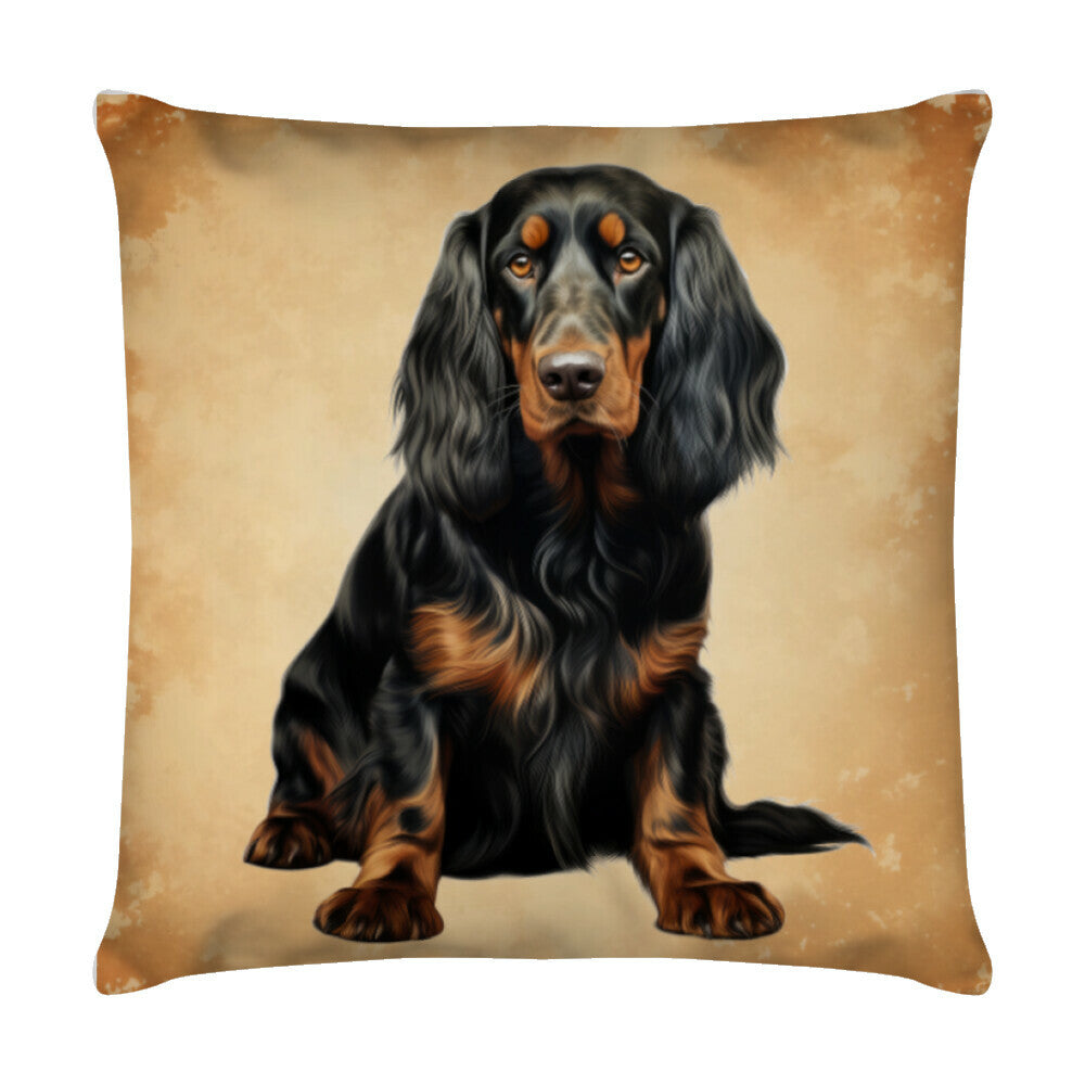 Kissen "Gordon Setter - Blick" Weiß – hunde-shirt.de