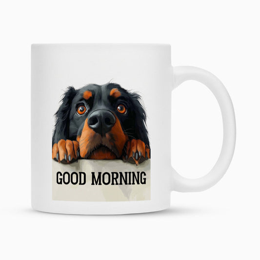 Tasse "Gordon Setter - Good Morning" Weiß – hunde-shirt.de