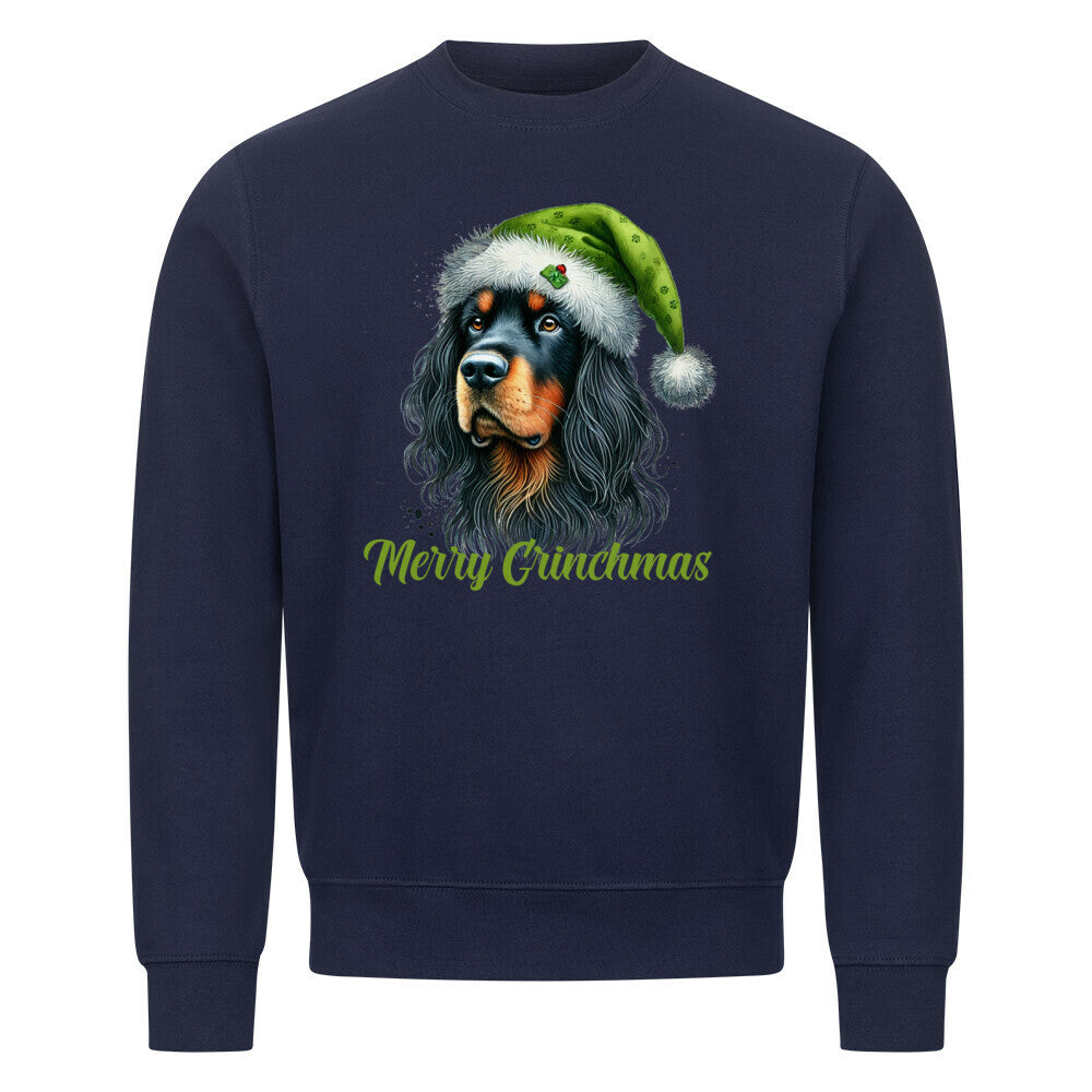 Premium Sweatshirt "Gordon Setter - Merry Grinchmas" Navy Blue – hunde-shirt.de