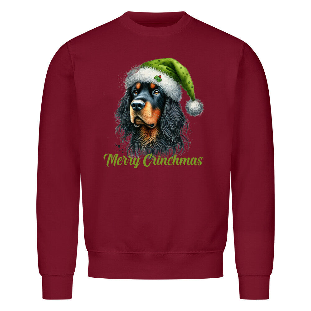 Premium Sweatshirt "Gordon Setter - Merry Grinchmas" Burgunder – hunde-shirt.de
