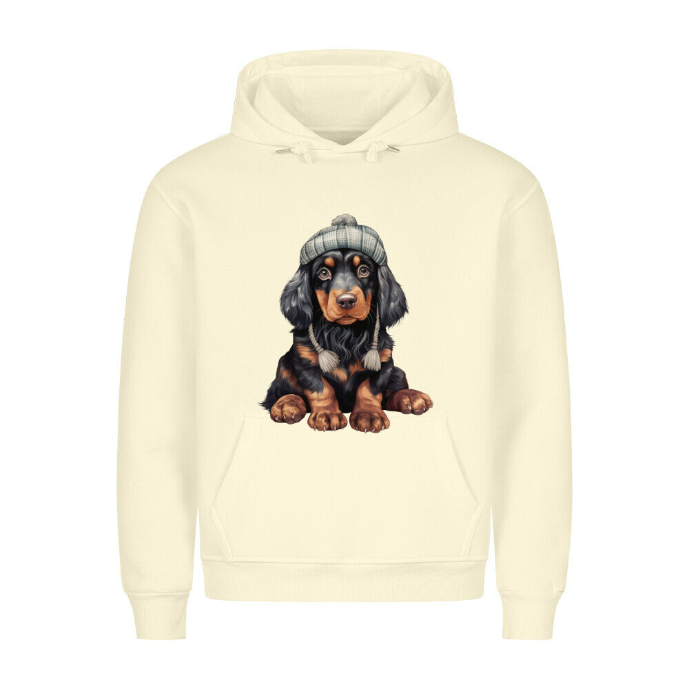 Premium Hoodie "Gordon Setter - Winterbub" Beige – hunde-shirt.de