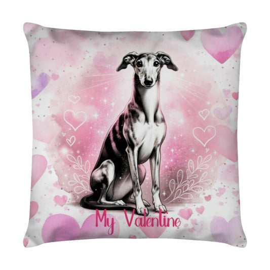 Kissen "Greyhound - My Valentine" Weiß – hunde-shirt.de