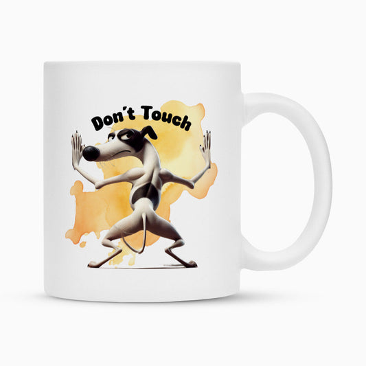 Tasse "Greyhound - Don´t touch" Weiß – hunde-shirt.de