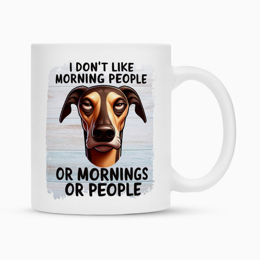 Tasse "Greyhound - Morning People" Weiß – hunde-shirt.de