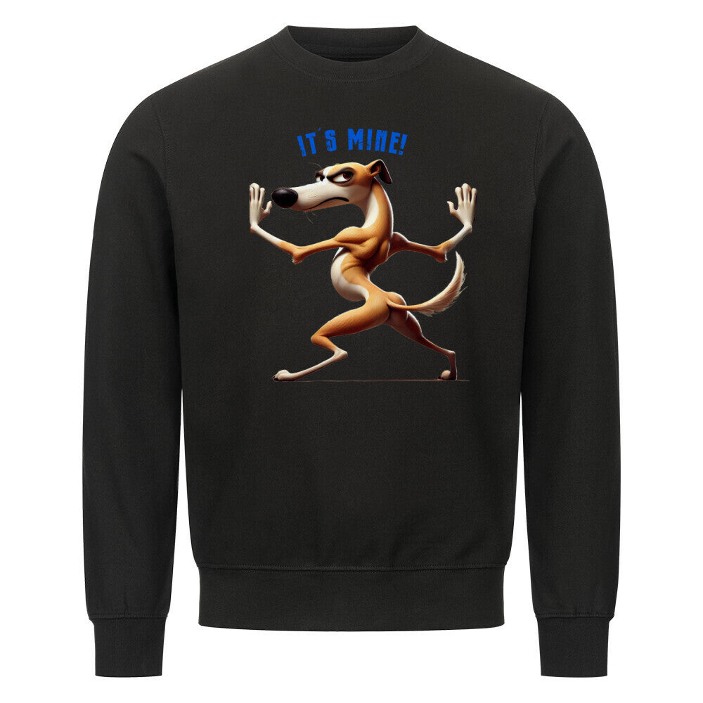 Premium Sweatshirt "Greyhound - It´s mine!" Schwarz – hunde-shirt.de