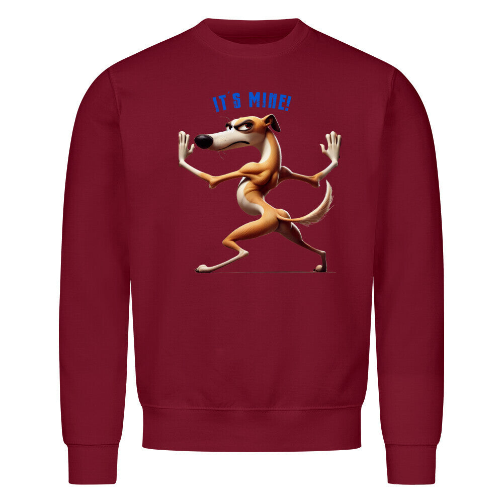 Premium Sweatshirt "Greyhound - It´s mine!" Burgunder – hunde-shirt.de