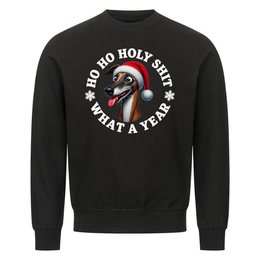 Premium Sweatshirt "Greyhound - HO HO..." Schwarz – hunde-shirt.de