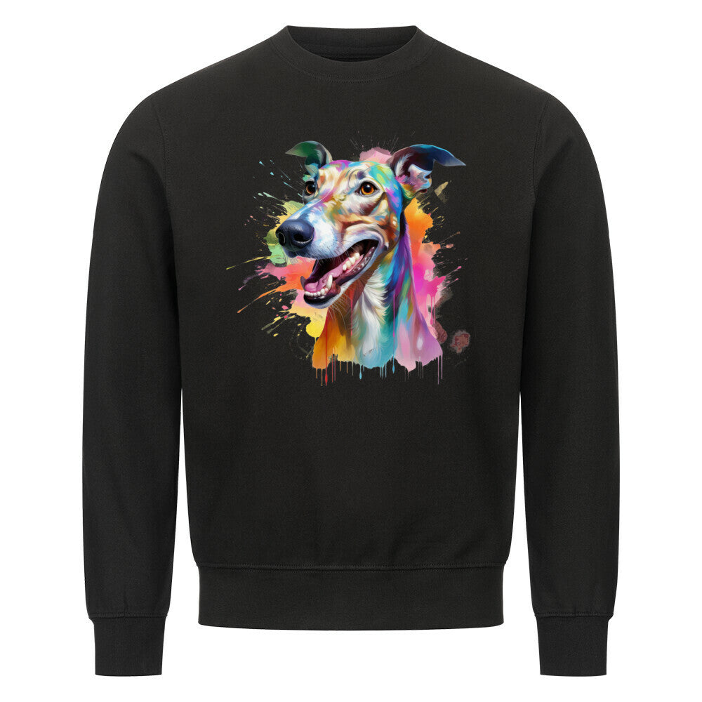 Premium Sweatshirt "Greyhound - Splash" Schwarz – hunde-shirt.de