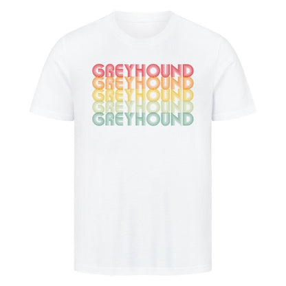 Premium T-Shirt "Greyhound - RETRO" Weiß – hunde-shirt.de