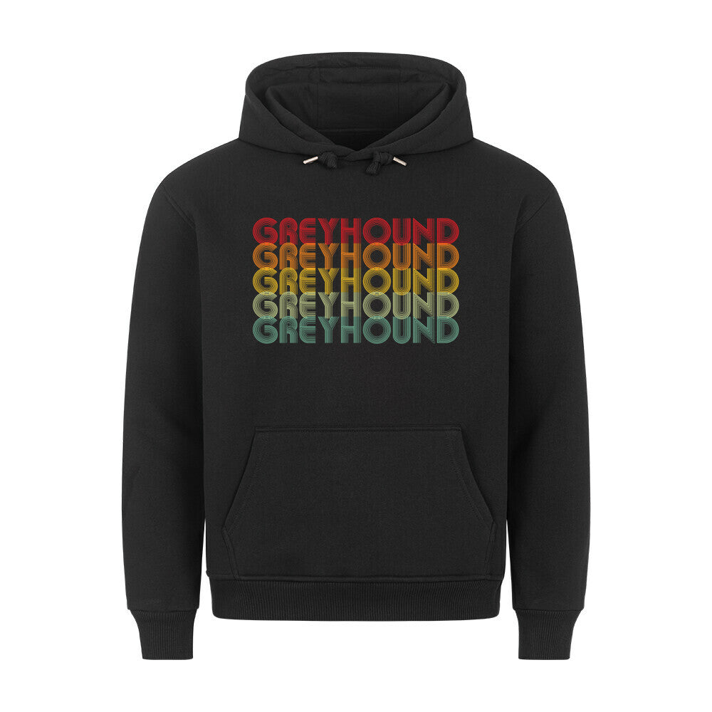 Premium Hoodie "Greyhound - RETRO" Schwarz – hunde-shirt.de