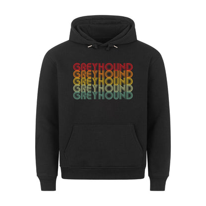 Premium Hoodie "Greyhound - RETRO" Schwarz – hunde-shirt.de