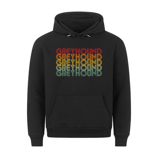 Premium Hoodie "Greyhound - RETRO" Schwarz – hunde-shirt.de