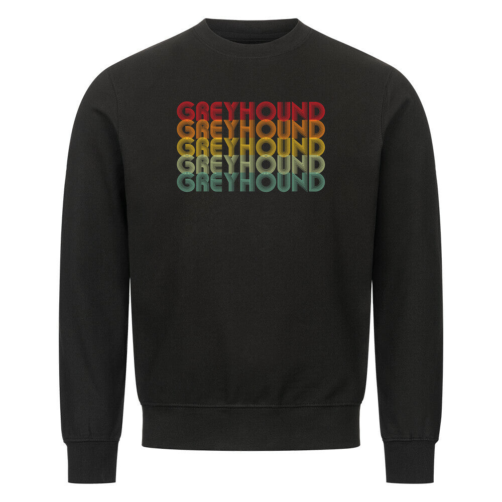 Premium Sweatshirt "Greyhound - RETRO" Schwarz – hunde-shirt.de
