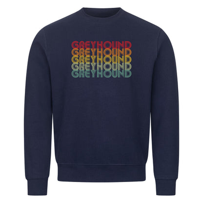 Premium Sweatshirt "Greyhound - RETRO" Navy Blue – hunde-shirt.de