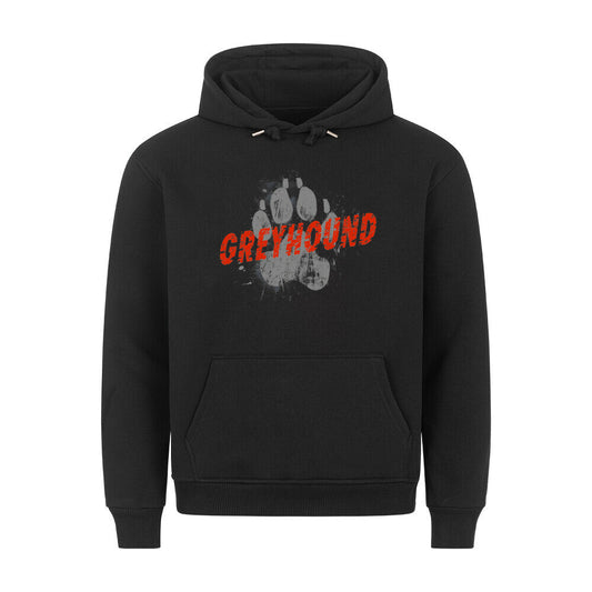 Premium Hoodie "Greyhound - PAW" Schwarz – hunde-shirt.de