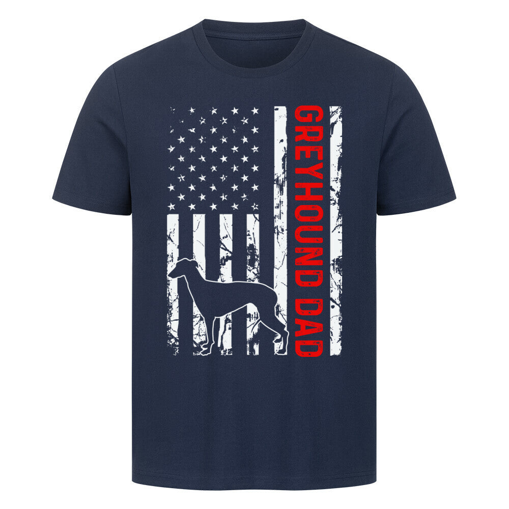 Premium T-Shirt "Greyhound - Flag Dad" French Navy – hunde-shirt.de