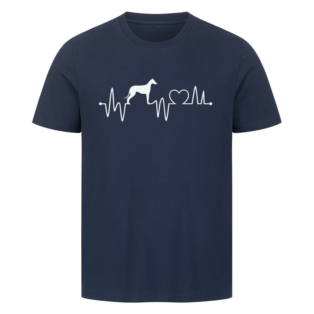 Premium T-Shirt "Greyhound - Heartbeat" French Navy – hunde-shirt.de