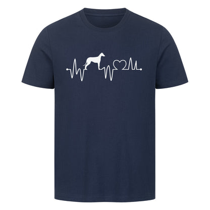 Premium T-Shirt "Greyhound - Heartbeat" French Navy – hunde-shirt.de