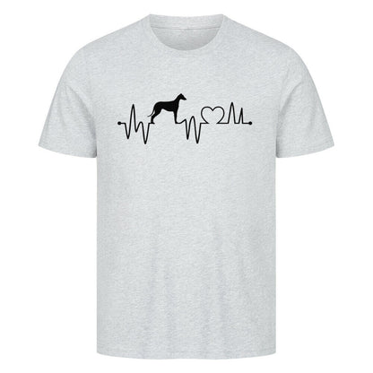 Premium T-Shirt "Greyhound - Heartbeat" Heather Grey – hunde-shirt.de