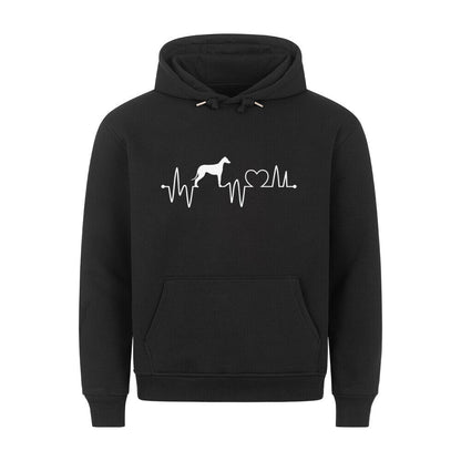 Premium Hoodie "Greyhound - Heartbeat" Schwarz – hunde-shirt.de