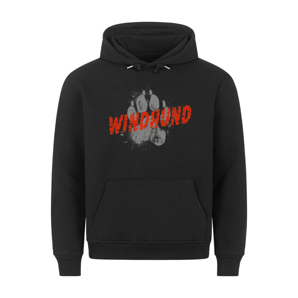 Premium Hoodie "Windhund - PAW" Schwarz – hunde-shirt.de