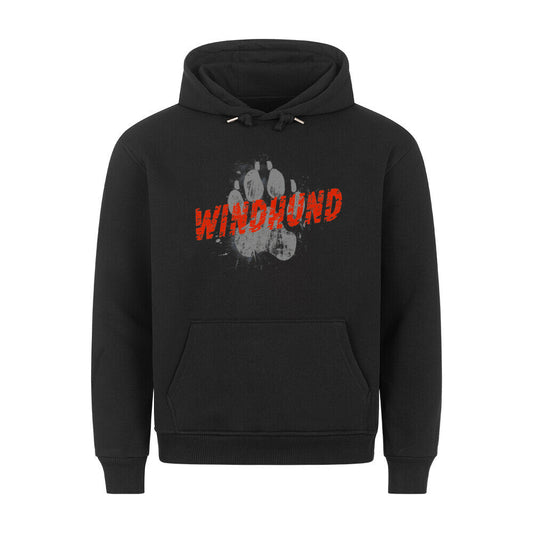 Premium Hoodie "Windhund - PAW" Schwarz – hunde-shirt.de