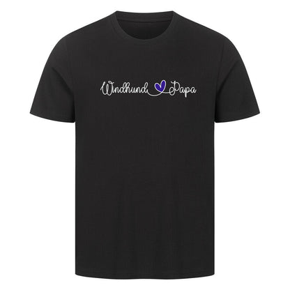 Premium T-Shirt "Windhund - Papa" Schwarz – hunde-shirt.de