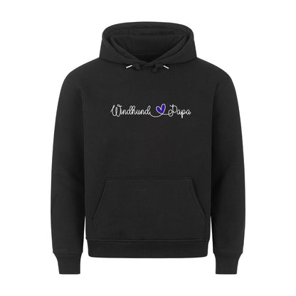 Premium Hoodie "Windhund - Papa" Schwarz – hunde-shirt.de
