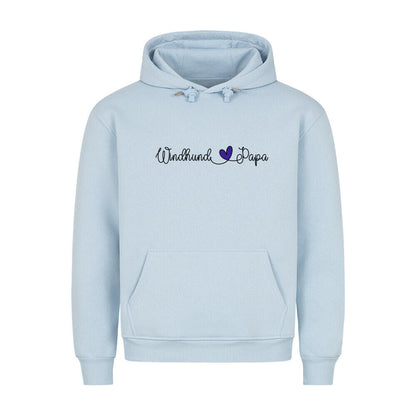 Premium Hoodie "Windhund - Papa" Babyblau – hunde-shirt.de