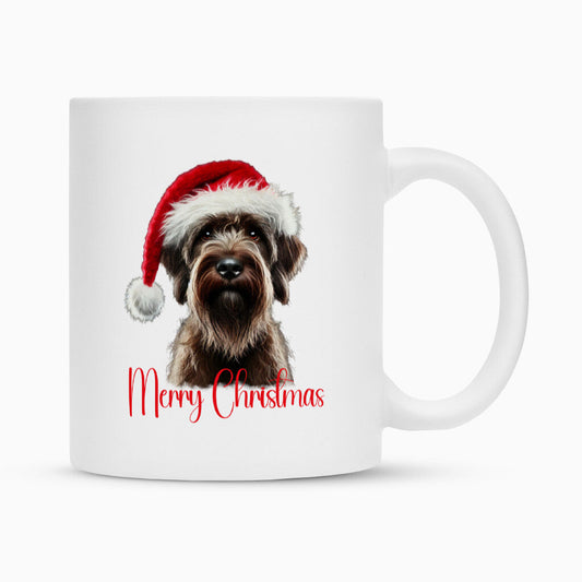 Tasse "Griffon Korthals - Merry Christmas" Weiß – hunde-shirt.de