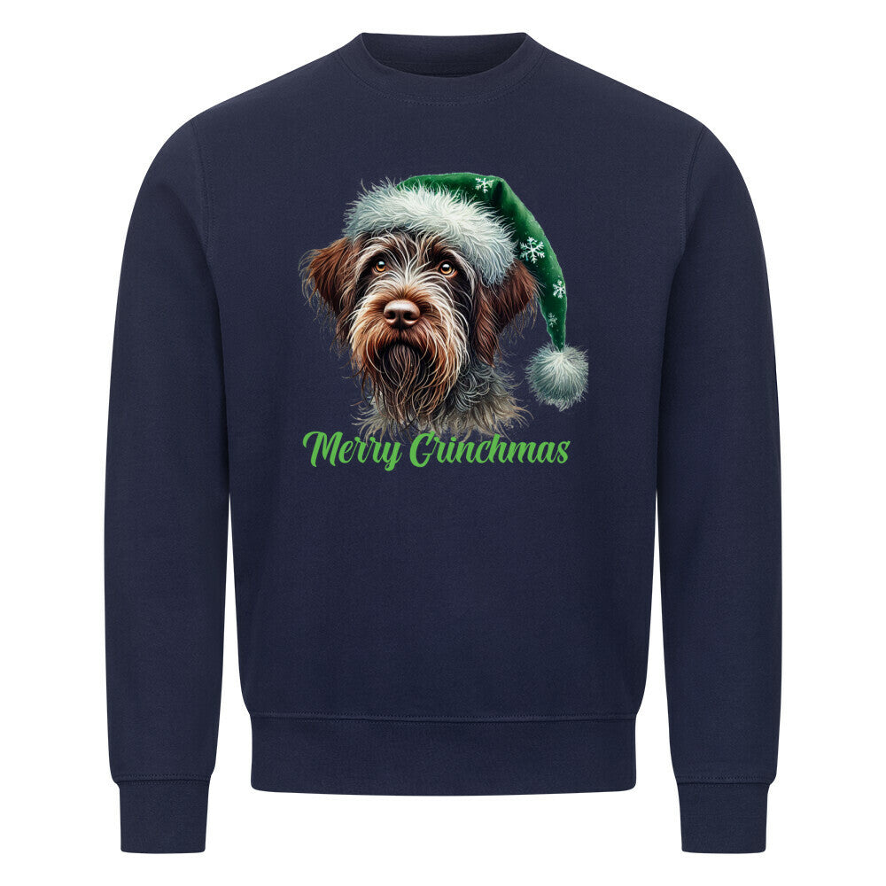 Premium Sweatshirt "Griffon Korthals - Merry Grinchmas" Navy Blue – hunde-shirt.de