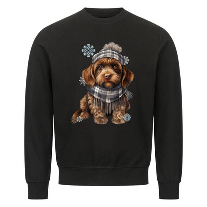 Premium Sweatshirt "Griffon Korthals - Winter" Schwarz – hunde-shirt.de