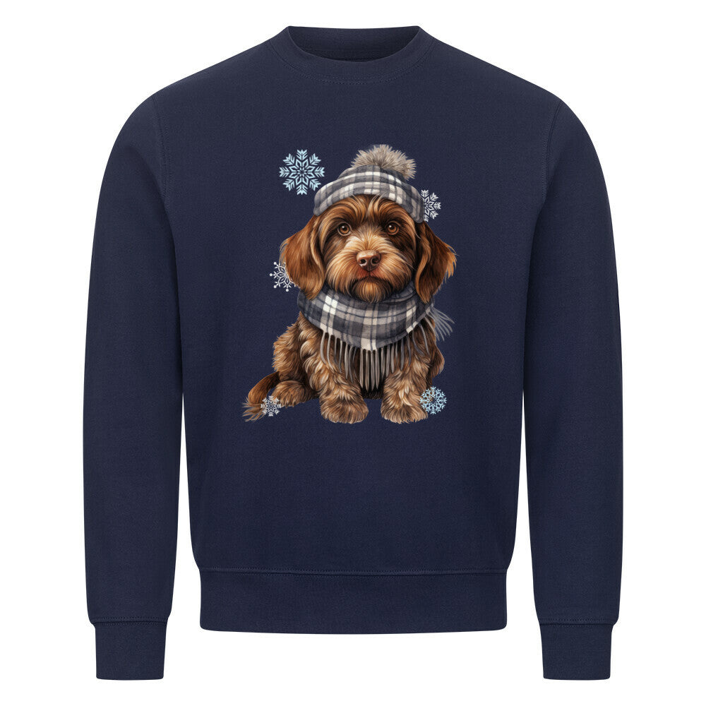 Premium Sweatshirt "Griffon Korthals - Winter" Navy Blue – hunde-shirt.de