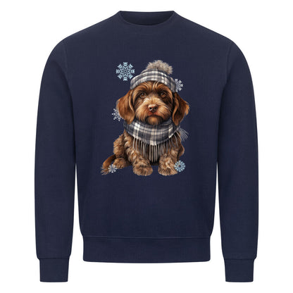 Premium Sweatshirt "Griffon Korthals - Winter" Navy Blue – hunde-shirt.de