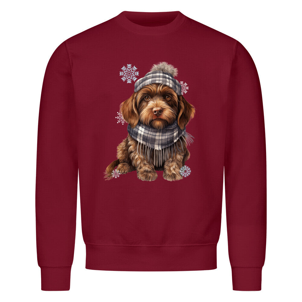 Premium Sweatshirt "Griffon Korthals - Winter" Burgunder – hunde-shirt.de