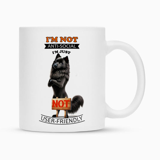 Tasse "Groenendael - Anti-Social" Weiß – hunde-shirt.de