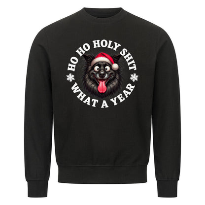 Premium Sweatshirt "Groenendael - HO HO..." Schwarz – hunde-shirt.de