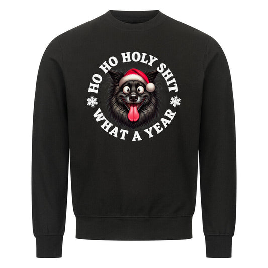 Premium Sweatshirt "Groenendael - HO HO..." Schwarz – hunde-shirt.de