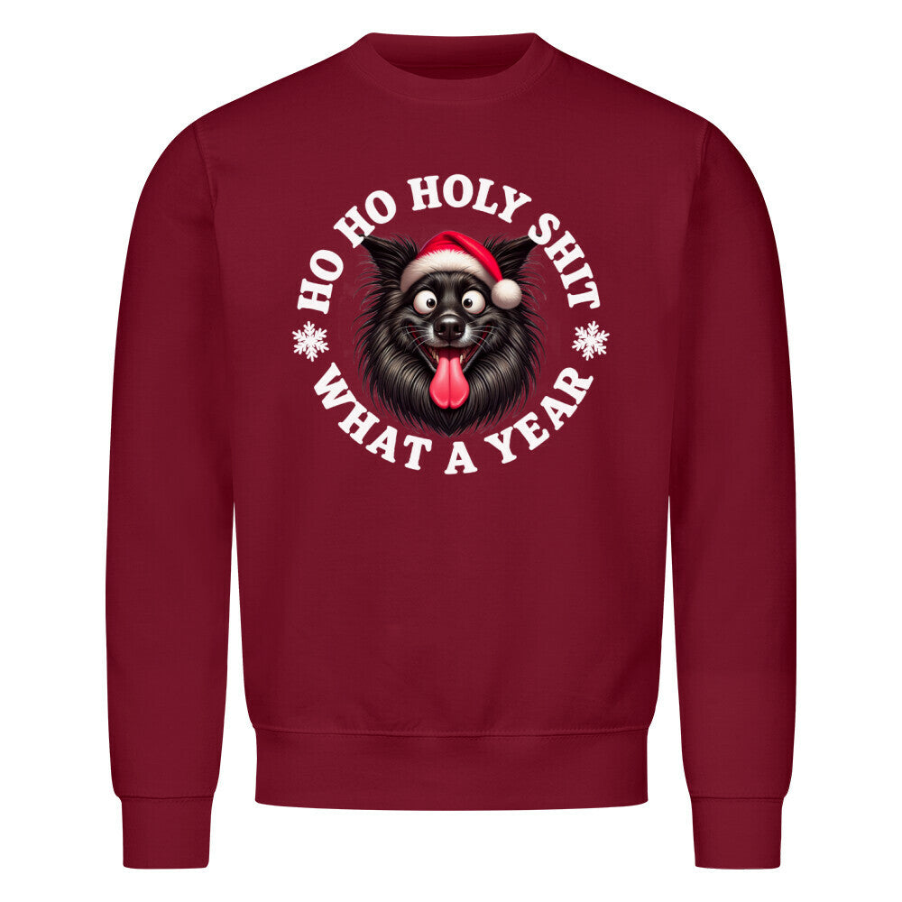 Premium Sweatshirt "Groenendael - HO HO..." Burgunder – hunde-shirt.de