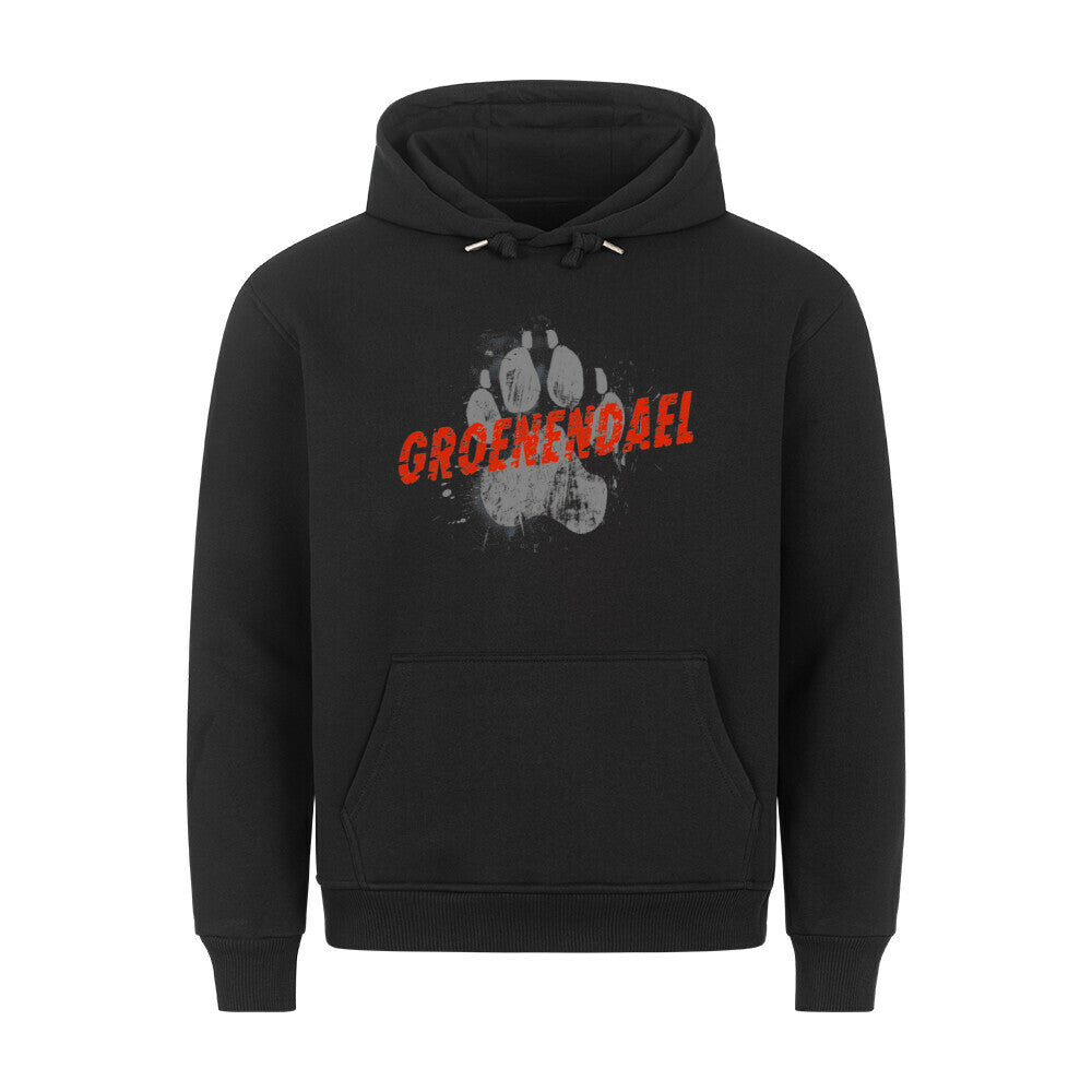Premium Hoodie "Groenendael - PAW" Schwarz – hunde-shirt.de