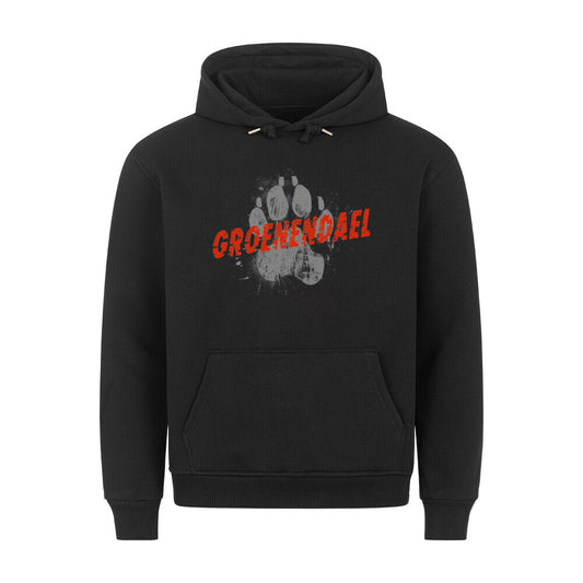 Premium Hoodie "Groenendael - PAW" Schwarz – hunde-shirt.de