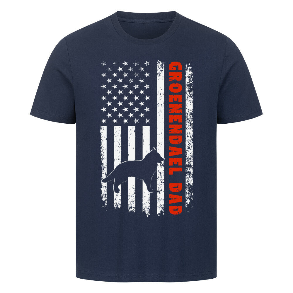 Premium T-Shirt "Groenendael - Flag Dad" French Navy – hunde-shirt.de
